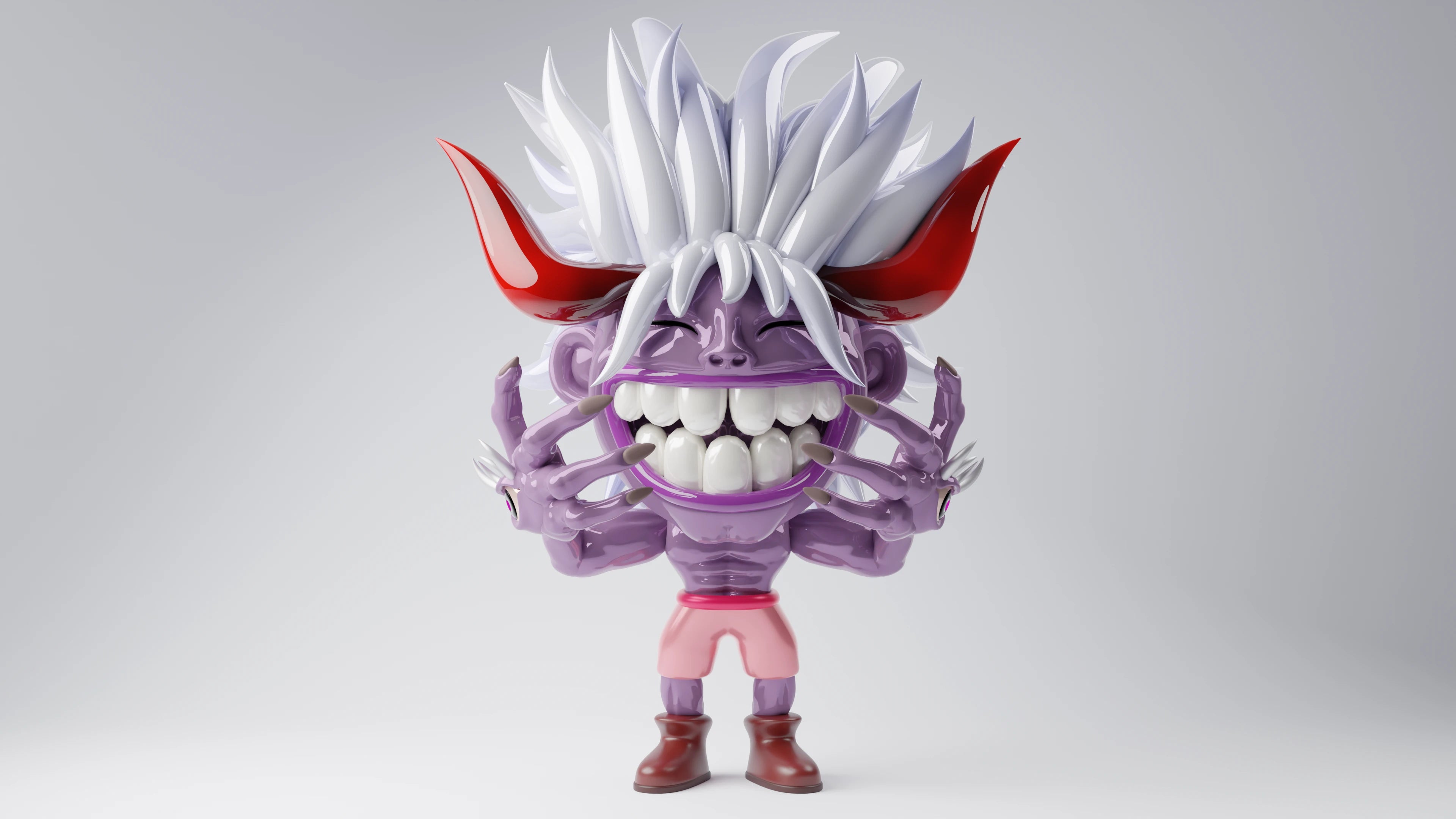 Services 3D modeling action figure standing in studio lighting